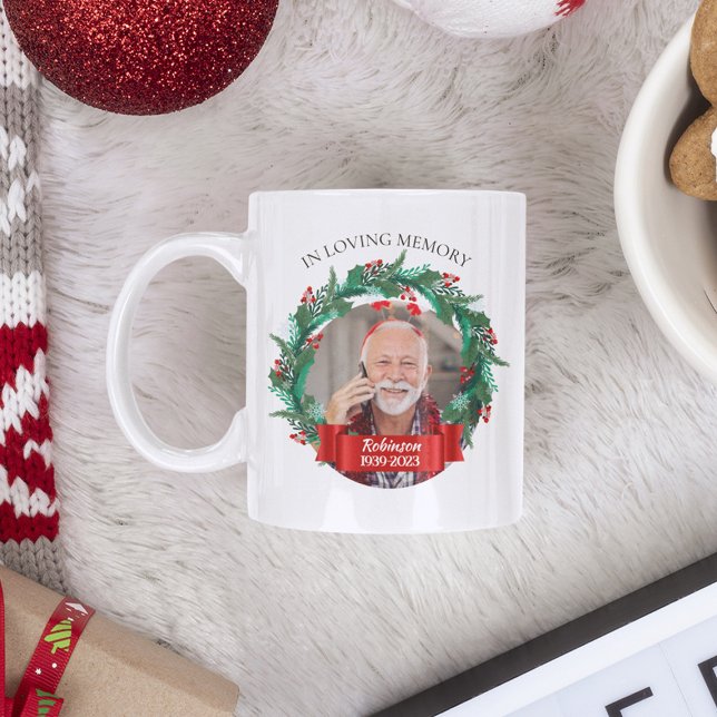 Mug Dans l'amour mémoire Noël couronne grand-père phot (Créateur téléchargé)