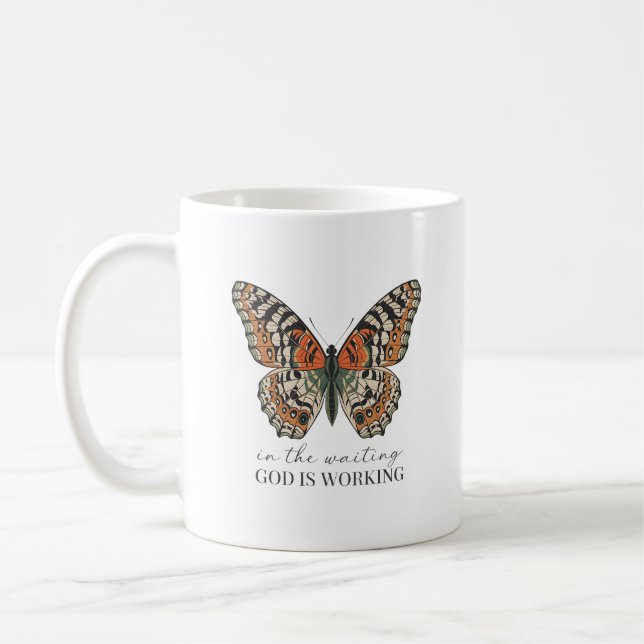 Mug Dans l'attente, Dieu travaille (Gauche)