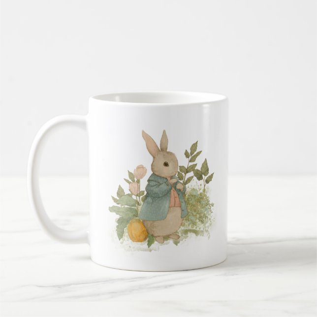 Mug dans le jardin lapin mignon en costume (Gauche)