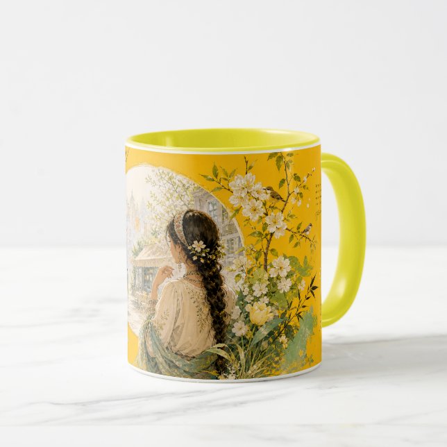 Mug Dans le jardin, l'humeur d'aujourd'hui. (Devant droit)