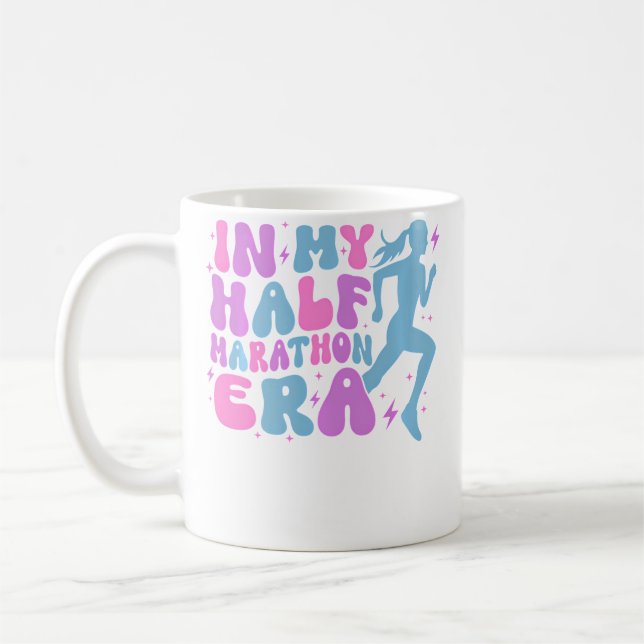 Mug Dans Mon Ère de Semi-Marathon Groovy Drôle de Cour (Gauche)