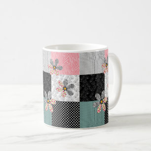 Mug Dans motif rustique patchwork de couleurs multicol