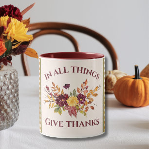 Mug Dans Toutes Choses Rendez Grâce Bourgogne Or Damas