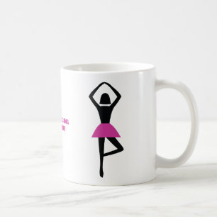Mug Danse ballerine noir, couleur rose chaud