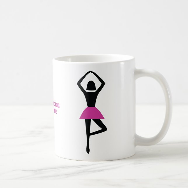 Mug Danse ballerine noir, couleur rose chaud (Droite)
