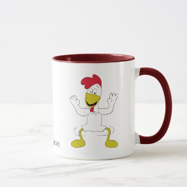 Mug Danse de poulet de bande dessinée (Droite)