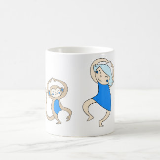 Mug Danse des singes Bleu-gonflés