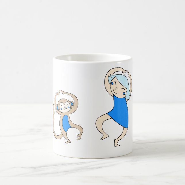 Mug Danse des singes Bleu-gonflés (Centre)