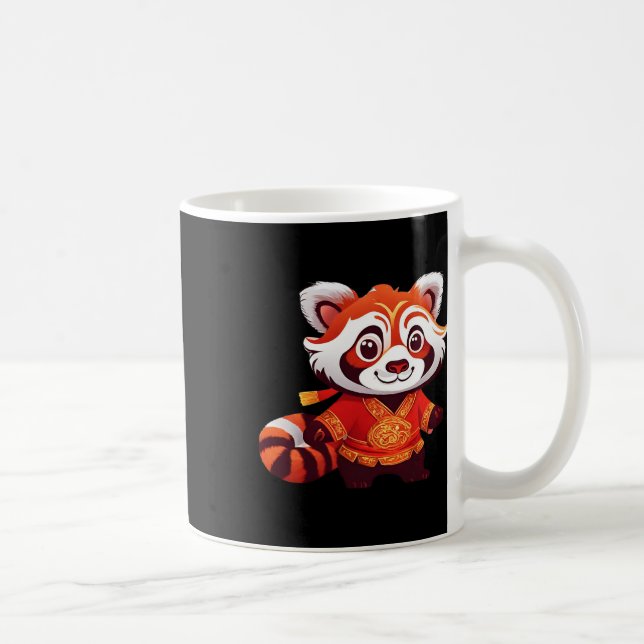 Mug Danse du lion de Panda rouge drôle pour enfants ch (Droite)