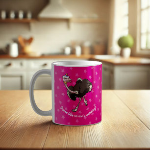 Mug Danse heureuse d'autruche dans la bande dessinée