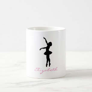 Mug Danseur de ballet noir Silhouette personnalisée
