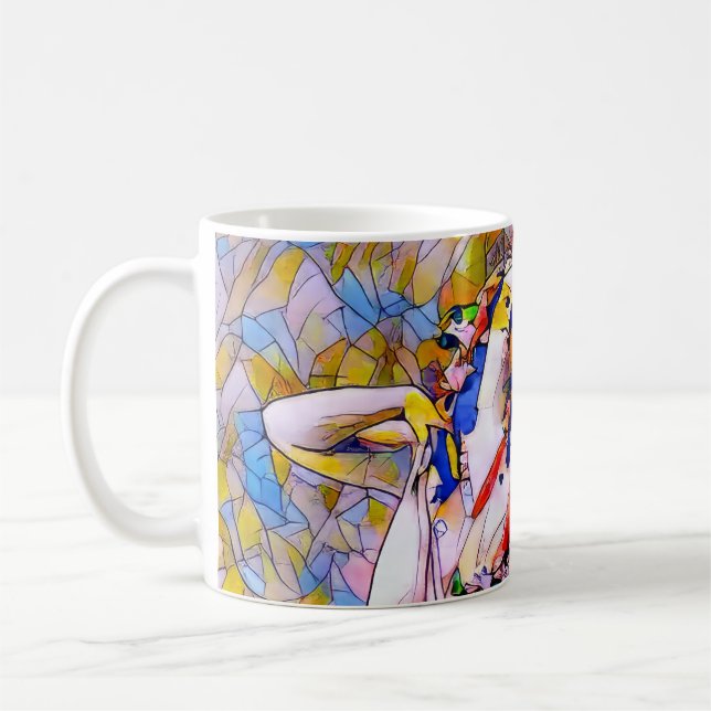 Mug Danseur en verre tendu en robe de souffle (Gauche)