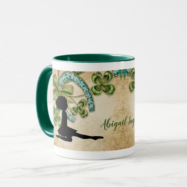 Mug Danseur irlandais personnalisé, Shamrock et fer à  (Devant gauche)