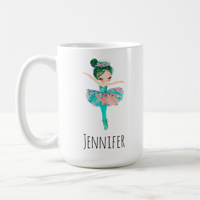 Mug Danseur Rose Et Aqua Ballerina (Gauche)