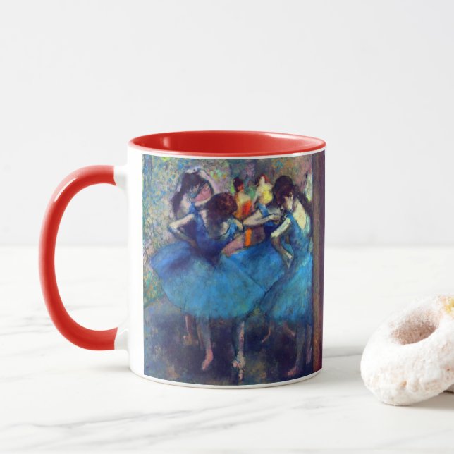 Mug Danseurs en bleu par Edgar Degas, Ballet Art Vinta (Avec donut)