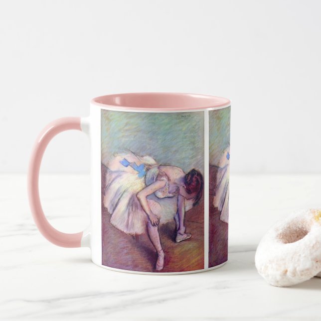 Mug Danseuse assise par Edgar Degas, Art de ballet vin (Avec donut)