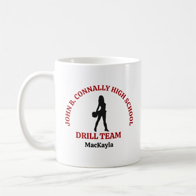 Mug Danseuse de l'équipe de drill de lycée rouge perso (Gauche)
