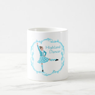 Mug Danseuse des Highlands écossais Nœud celtique Turq
