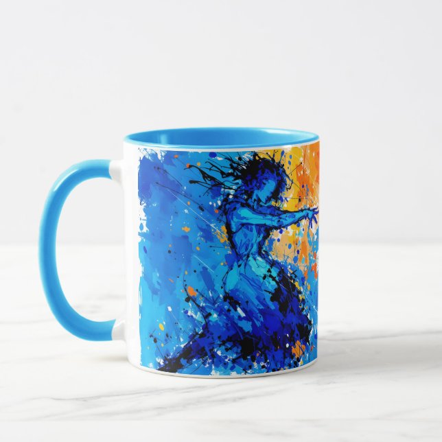 Mug Danseuse Imaginaire Bleu Bleu Orange (Gauche)