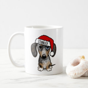 Mug Dappel Dachshund Père Noël Cute Dog Nom Personnali