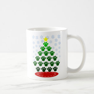 Mug d'arbre de Noël Empreintes de pattes