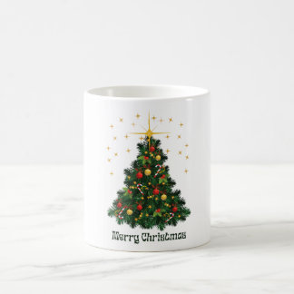 Mug d'arbre de Noël vert et or