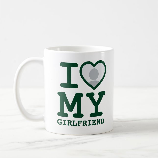 Mug Dark Green Custom J'aime mon texte photo de petite (Gauche)