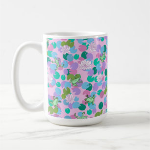 Mug d'art avec grenouille mignonne sur fond rose
