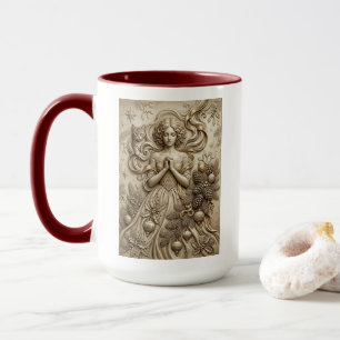 Mug d'art de chat de Noël fantaisiste de jeune fil