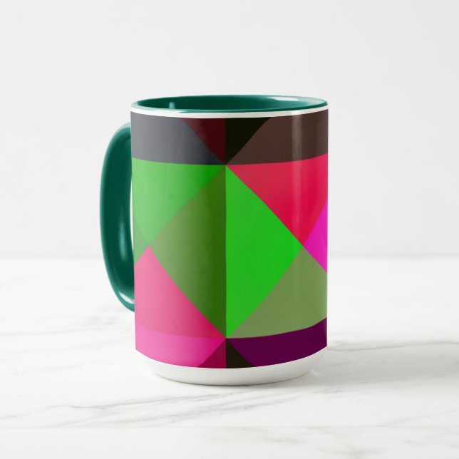 Mug d'art en bloc couleur Abstrait violet et rose (Devant gauche)