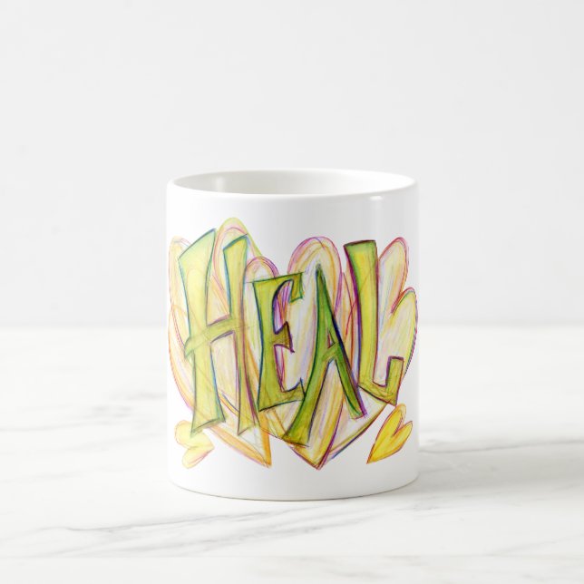Mug d'art guérir de mots inspirants (Centre)