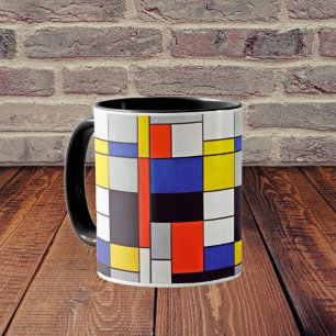 Mug d'art moderne : Sip Mondrian Composition A