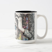 Mug d'art surréaliste psychédélique - Visage émoti