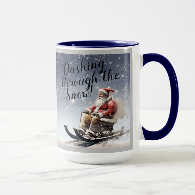 Mug "Dashing through the Snow !" Café/Boue de thé (Droite)