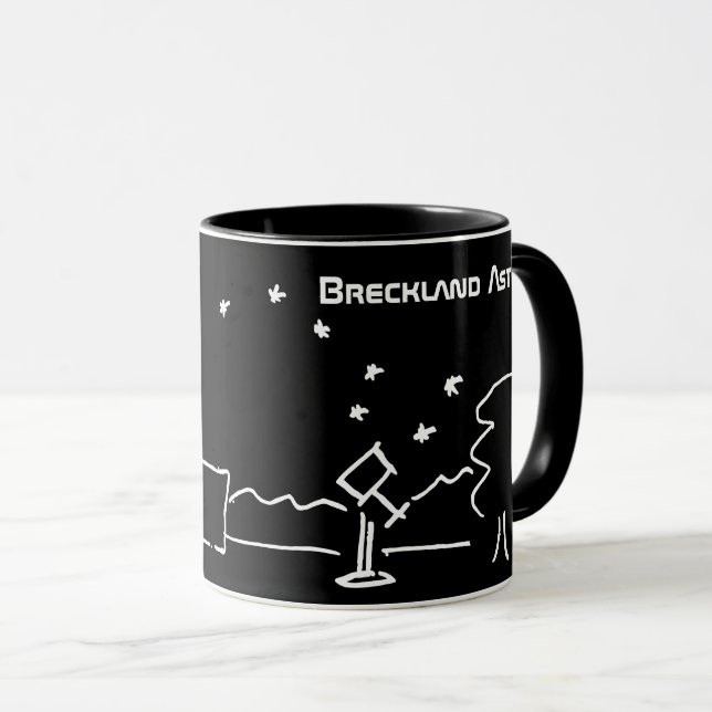 Mug d'Astro Breckland noir (avec texte) (Devant droit)