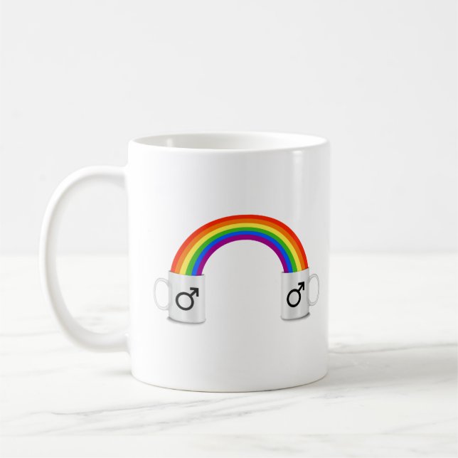 Mug Date café arc-en-ciel gay (Gauche)