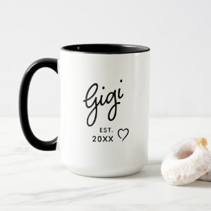 Mug Date de création de Gigi Famille moderne