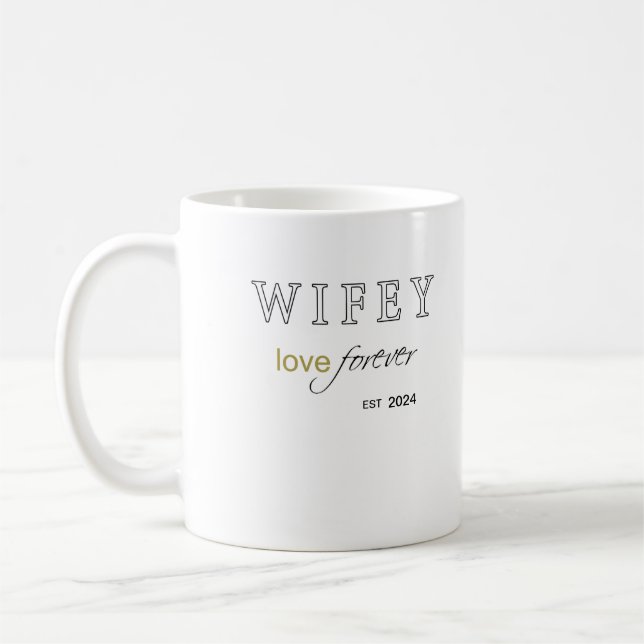 Mug Date d'enregistrement de l'amour éternel de l'épou (Gauche)