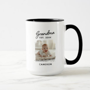 Mug Date d'établissement de la photo de grand-mère pet