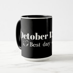 Mug Date mariage en noir