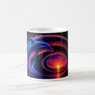 Mug Dauphin de l'océan au coucher du soleil