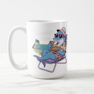 Mug Dauphin manger pizza pendant les vacances d'été
