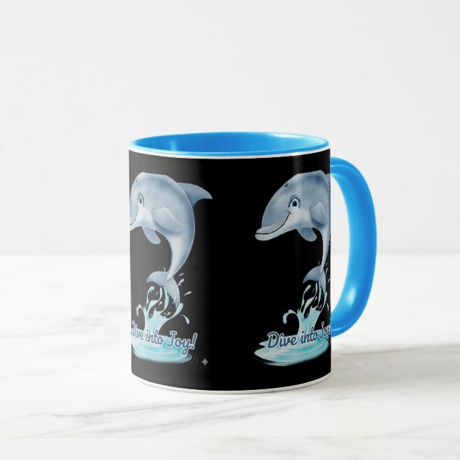 Mug Dauphin Mignon – Plongez dans la Joie | Esthét (Devant droit)
