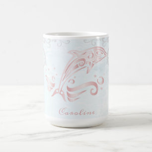 Mug Dauphin rose Boug de café personnalisé