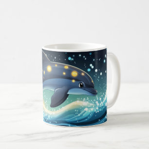 Mug dauphin Style de dessin animé vibrant Mignon Coff