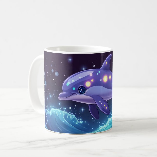 Mug dauphin Style de dessin animé vibrant Mignon Coff  (Devant gauche)