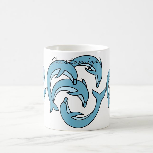 Mug Dauphins bleus entourant Thunder_Cove (Centre)
