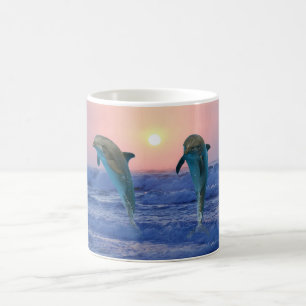 Mug Dauphins de Bottlenose au lever de soleil