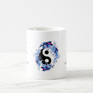 Mug Dauphins frais de Yin Yang de symbole de tatouage