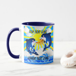 Mug Dauphins & Soleil Personnalisez Ajouter votre nom